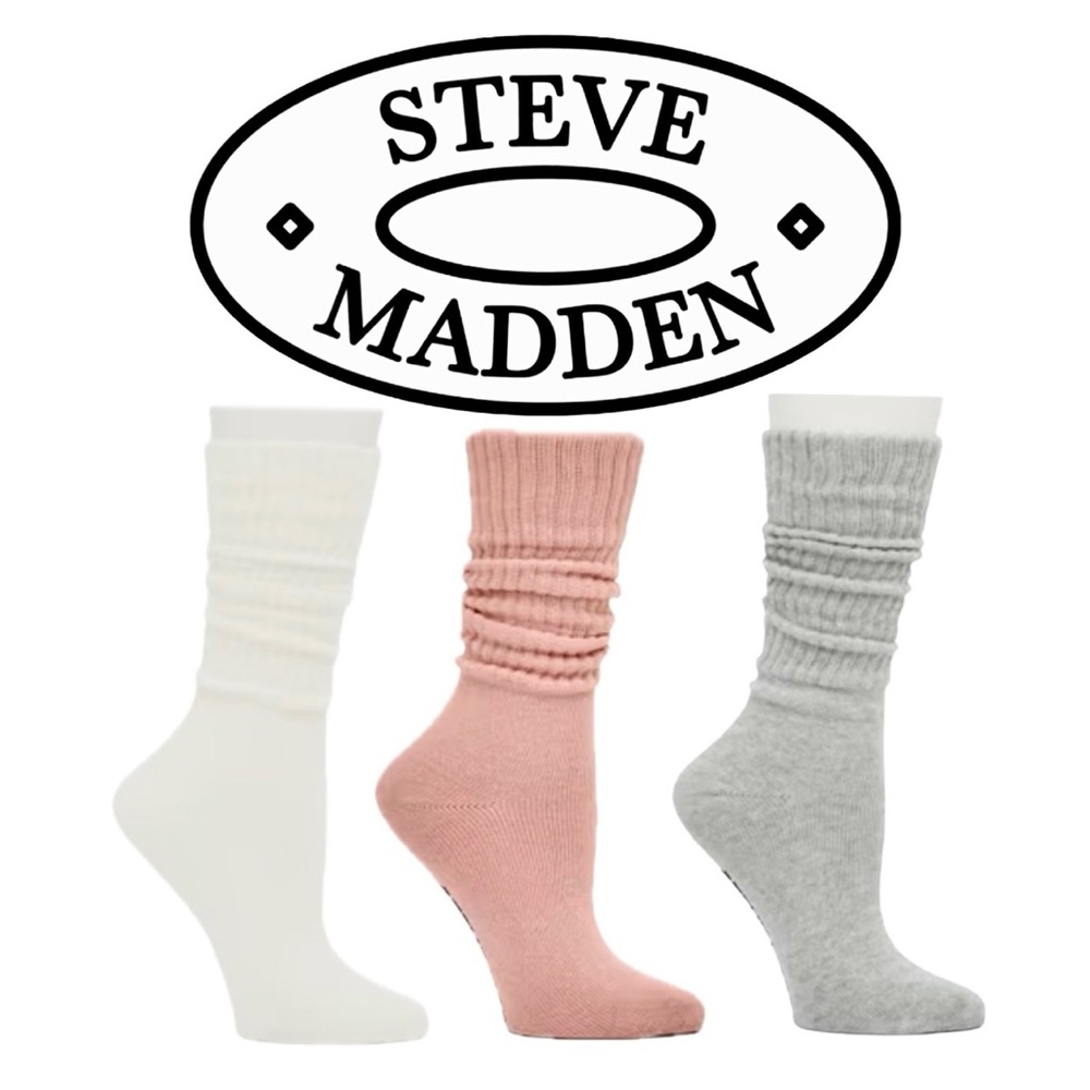 - Bundle of 3 Steve Madden Calf Socks SZ L! NEW!